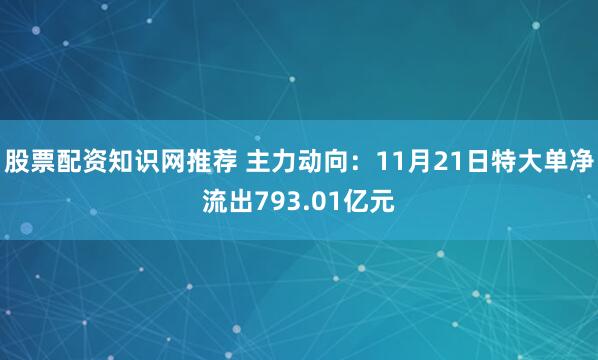 股票配资知识网推荐 主力动向：11月21日特大单净流出793.01亿元